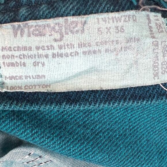 VINTAGE Wrangler Jeans Womens 5 Teal Cowboy Cut Slim Mom Denim 14MWZ USA - Picture 6 of 6